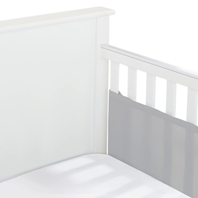 BreathableBaby Breathable Mesh Liner for Full-Size Cribs, Classic 3mm Mesh, Gray (Size 2FS Covers 2 Sides) - Image 1